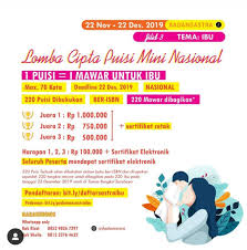 Sebenarnya aku ini tdk pernah terpikir untuk bisa ngentot/ ml dengan wanita berjilbab…namun apa mau dikata nasi udah jadi bubur dan bubur itu udah di makan oleh aku. Lomba Cipta Puisi Nasional Spesial Hari Ibu 2019 1 Puisi 1 Mawar Untuk Ibu Portal Kompetisi Dan Beasiswa