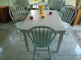 White Table With Mint Green Chairs Refurbished Furniture Dining Room Table Furniture