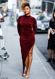 taraji p henson is glamorous in a burgundy dress for late