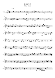 Virtual sheet music this item includes: Unravel Tokyo Ghoul Violin Part Only Sheet Music For Piano Violin Solo Musescore Com