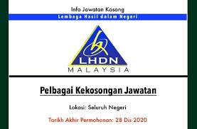 Jawatan kosong 2020 di lembaga hasil dalam negeri (lhdn) | permohonan adalah dipelawa daripada warganegara malaysia yang berkelayakan dan berumur tidak kurang dari 18 tahun pada tarikh tutup iklan ditawarkan untuk memohon jawatan kosong di lembaga hasil dalam negeri (lhdn) Info Jawatan Kosong Terkini Lembaga Hasil Dalam Negeri Jawatan Kosong Terkini