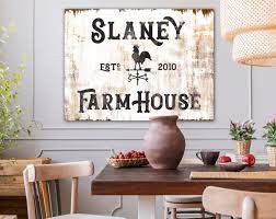 Custom Family Sign Vintage Country Farmhouse Decor Large Etsy Wall Decor Living Room Rustic Custom Family Signs Rustic Living Room