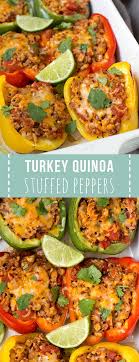 Ground Turkey Stuffed Peppers With Quinoa Spoonful Of Flavor In 2020 Stuffed Peppers Ground Turkey Stuffed Peppers Peppers Recipes