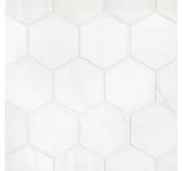 3-1/2" Hexagon | White Whisp Dolomiti Ultra Premium - Honed | Marble Mosaic  Tile