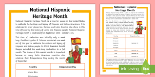 Telemundo (channel 39) will be covering the event as well. Fifth Grade National Hispanic Heritage Month Fact File