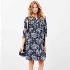 Floral Denim Gap Maternity Dress Floral Shirt Dress Floral Denim Maternity Dresses