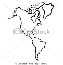 Map Of North And South America Outline Of North And South America Map Canstock