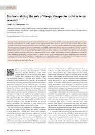 Letter of transmital is hugely used in report and assinment so we provide here some letter of transmittal example template sample format. Pdf Contextualising The Role Of The Gatekeeper In Social Science Research
