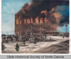 The wrought iron frame of the capitol dome takes shape, c. Old Capitol Burning Bismarck N D State Historical Society Of North Dakota Shsnd Welcome To Digital Horizons