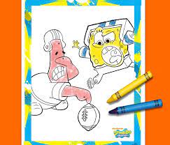 Games kids coloring pages spongebob nick jr spongebob coloring pages all spongebob characters coloring pages funny spongebob coloring pages spongebob color book spongebob face coloring page plankton explore more like spongebob squarepants football coloring page. Spongebob Football Coloring Pack Nickelodeon Parents