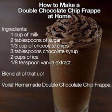 Double Chocolate Chip Frappe By Deborah H Key Ingredient Starbucks Recipes Frappe Recipe Chocolate Chip Frappe