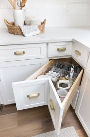 Create an extra seating nook most people tend to shove cabinets in every available space in a kitchen. A Super Smart Solution For Using The Corner Space In A Kitchen Kitchen Corner Drawers Kitchen Remodel Small Kitchen Design Small Small Kitchen Storage