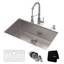 If you are doing an entire kitchen renovation project, pick out your sink first, then your faucet. 30 Undermount Kitchen Sink W Bolden Commercial Pull Down Faucet And Soap Dispenser In Stainless Steel