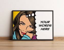 Custom Pop Art Poster Framed Wall Art Custom Quote Print Personalize Pop  Art Print Sign Personalize Quote Comic Print Custom Custom Gift