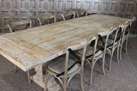 Large 3m Distressed Limed Elm Dining Table White Washed Kitchen Table Rustic Ebay Wood Dining Room Set Dining Room Table Country Dining Tables
