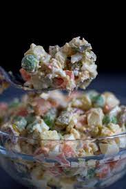 Russian Salad Salad Olivier Balkan Lunch Box Recipe Yummy Salad Recipes Ruska Salata Russian Salad Recipe