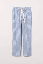 Flannel Pajama Pants Light Blue Striped Ladies H M Us Cotton Pajama Pants Cute Sleepwear Flannel Pajama Pants