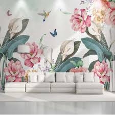 Anda bisa menerapkan wallpaper dinding hanya sebagian saja, bagian dinding lainnya bisa anda manfaatkan untuk menyimpan buku kesukaannya dan beberapa pajangan. 3d Bunga Kupu Kupu Wallpaper Dinding Mural Stiker Dinding Foto Gulungan Kertas Lukisan Tangan Tanaman Bunga Mural Dinding Kertas Wallpaper Aliexpress