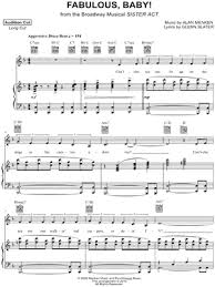 Fabulous Baby From Sister Act The Musical Sheet Music In F Major Transposable Download Print Sku Mn0192708