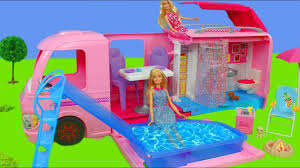 Mika s vas rendre : Barbie Dream Camper Camping Car Transformable Barbie Doll Camper Youtube