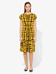 Black And Yellow Tie Dye Dress Proenza Schouler Tie Dye Short Sleeve Dress Official Site Tie Dye Shorts Short Sleeve Dresses Tie Dye