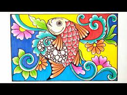 Mewarnai gambar pemandangan khas indonesia alamendah s blog. Ragam Hias Flora Dan Fauna Bunga Ornamen Youtube