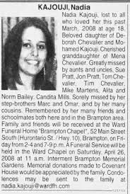 Nadia Mena Suzanne Kajouji (1989-2008): homenaje de Find a Grave