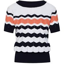 Maybe you would like to learn more about one of these? Mademoiselle Yeye Zick Zack Retro 60s Knit Top In White