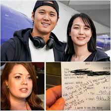 😭 Waitress Sees Shohei Ohtani's Check, Reads Note, and Bursts into Tears 😭 24-year-old waitress Lily didn't realize she was serving Los Angeles Dodgers baseball star Shohei Ohtani. Shohei Ohtani and his
