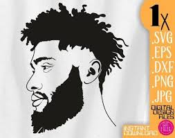 Beard Black Man Glasses Svg Afro Men Clipart Short Beard File Curly Hair Svg Hipster Beard Silhouette Stencil Dxf Jpg Dig In 2020 Afro Men Beard Silhouette Man Clipart