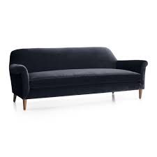 Cullen Ii Roll Arm Velvet Sofa Crate And Barrel Blue Velvet Sofa Apartment Sofa Sofa
