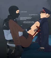 Rule 34 - 2boys Balaclava Ballistic Vest Boots Fondling Gloved Hands Gloves  Guard Holstered Weapon Male Focus Male Only Mask Masked Masked Male Military  Officer Partially Clothed Peaked Cap Pinned Pinned To