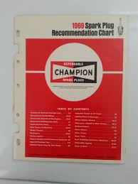 1969 Champion Spark Plug Recommendation Chart