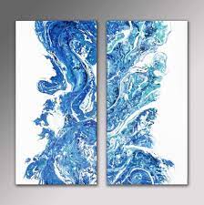 Acrylic Pour On Double Panel Canvas 24 X 24 Resin Wall Art Panel Painting Canvas Canvas Painting
