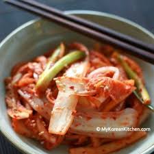 Fresh Napa Cabbage Kimchi Salad Mykoreankitchen Com Napa Cabbage Cabbage Kimchi