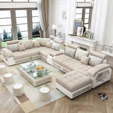 Adorn your seating with accent pillows for added flair. China Living Room Furniture Modern Leisure U Shape 7 Seater Sectional Corner Fabric Sofa Set China Sofa Set Sectional Sofa