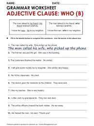 English Grammar Adjective Clause Who B Www Allthingsgrammar Com Adjective Clauses Html Gramatica Del Ingles Gramatica Inglesa Clase De Ingles