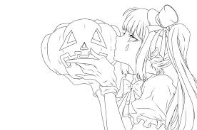Anime fairy coloring pages halloween coloring pages for all ages. Miku Halloween Anime Canvas Anime Lineart Anime Drawings Sketches