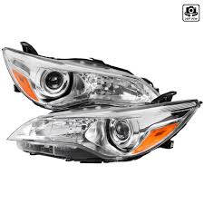 The video above shows you to replace the headlight in your 2015 toyota camry. 2015 2017 Toyota Camry Projector Headlights W Amber Reflectors Chrome Housing Clear Lens Spec D Tuning