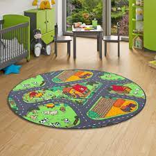 Wir verkaufen unseren wenig genutzten spielteppich. Kinder Spiel Teppich Bauernhof Grun Rund