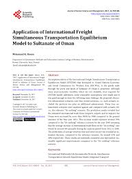 We supply 1 year quality warranty. Pdf Application Of International Freight Simultaneous Transportation Equilibrium Model To Sultanate Of Oman