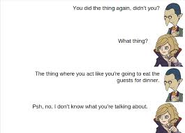 Anton Really You Need To Stop Faking Cannibalism Keep Doing It Anton It Makes Me Love You Professor Layton Professor Layton