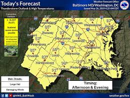 When conditions exist for severe thunderstorms, forecasters from the nws will issue a severe thunderstorm watch that covers a large area of numerous counties and even states. National Weather Service Cancels Severe Thunderstorm Watch For Dc Region Wtop