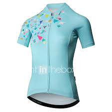 Mysenlan Womens Short Sleeve Cycling Jersey Mint Green Bike