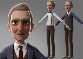 Cartoon Old Man No Rig 3d Model Character Design 3d Character Character Modeling