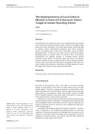 Check spelling or type a new query. Pdf The Implementation Of Local Cultural Identity In Form Of 23 Character Values Taught In Islamic Boarding School