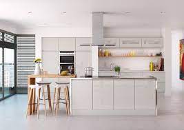 Opal white, a more creamy, off white neutral acrylic cabinet insert, offers a sophisticated twist. High Gloss Acrylic Cabinet Doors In A Pure White Modern Kitchen Modernkitchen Kit Interior Design Kitchen Small White Modern Kitchen Modern Kitchen Design