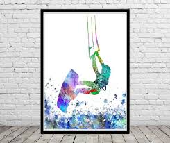 Kitesurfing Watercolor Kiteboarding Kiteboarding Poster Kitesurfing Art Sports Decor Watercolor Sport Art Water Kite Surfing Surf Art Sports Decorations