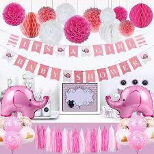Eucalyptus and rose elephant baby shower cake. Baby Shower Decorations For Girl Elephant Theme It S A Girl Party Decor With Baby Elephant Balloons Pink Girl Shower Banners Party Diy Decorations Aliexpress
