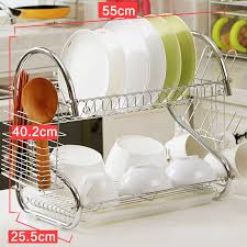 50 smart budget kitchen remodel ideas 30 in 2020 kitchen design small kitchen layout ikea bodbyn kitchen. Rak Piring 2 Susun Stainless Steel Two Layer Dish Drainer Jadi Store